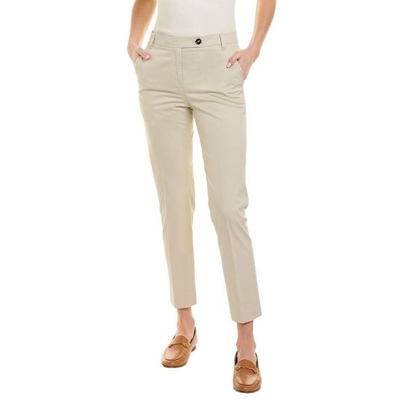 Tailleur pantalon large Bleu Électrique croisé à carreaux en lin